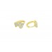 Fashion Hoop Bali Earrings yellow metal Gold curve design Zircon Stones